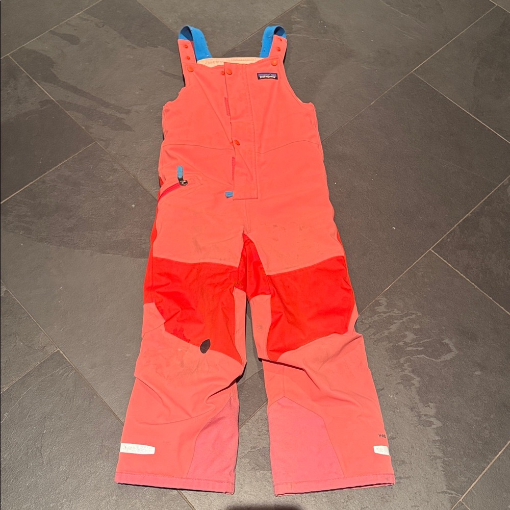 Patagonia Pink and Red Snow Bibs. Insulated and warm!